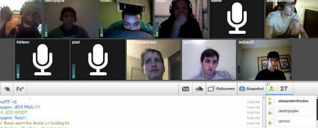 Screenshot of a TinyChat Conference for NoFap
