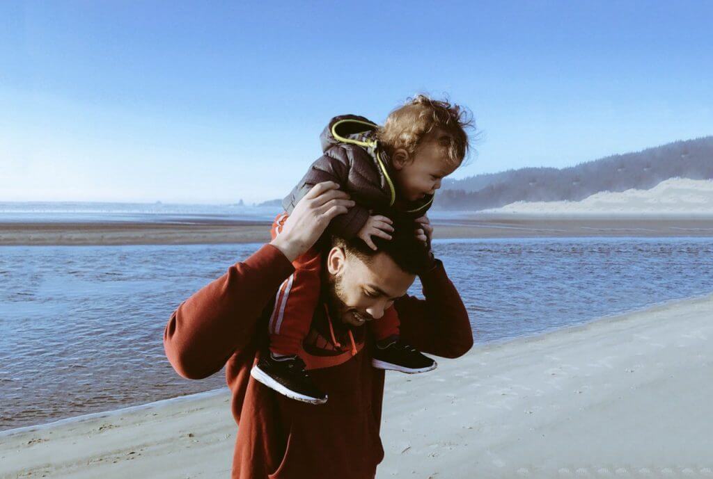 A father and his child.